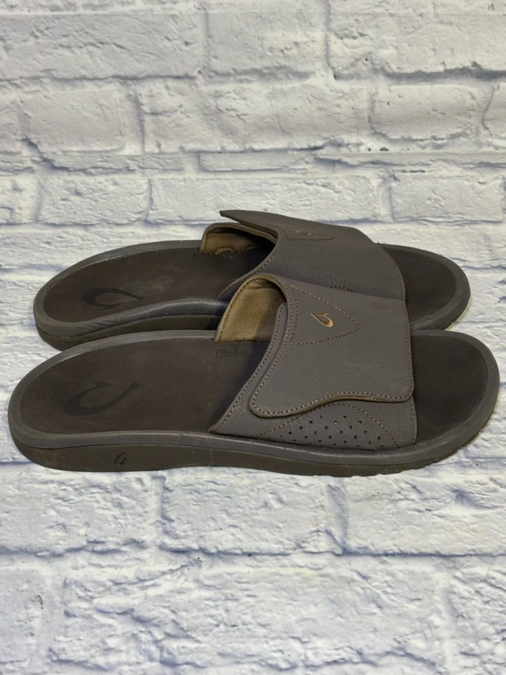 Olukai Nalu Men's Slide Sandals 10332-4848 Dk Java Size 12M